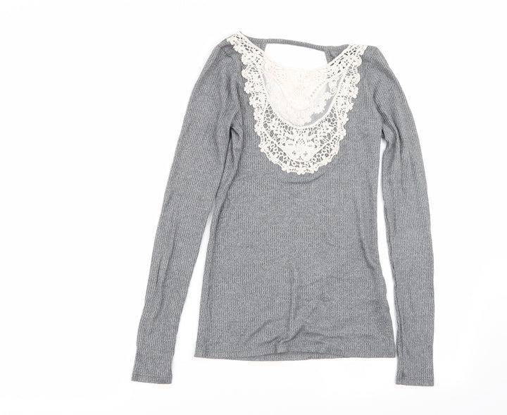 Hollister Womens Grey   Basic T-Shirt Size XS