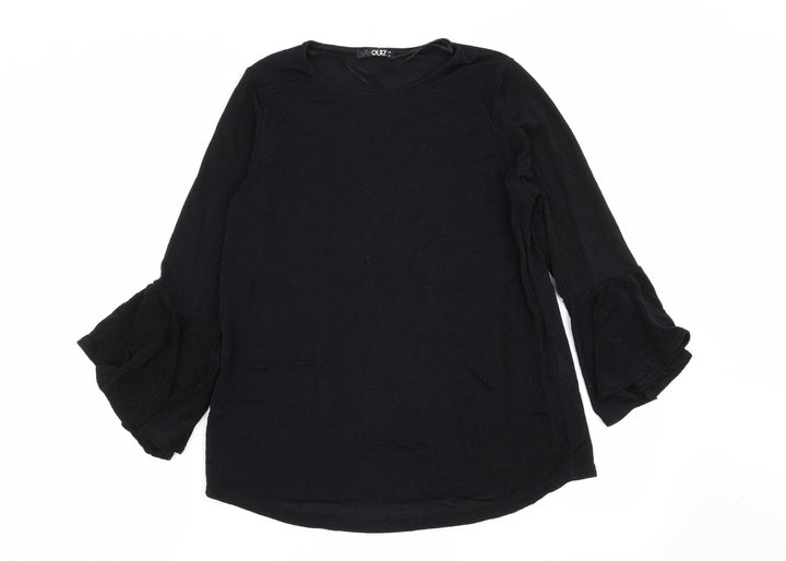 Quiz Womens Black Basic T-Shirt Size 10