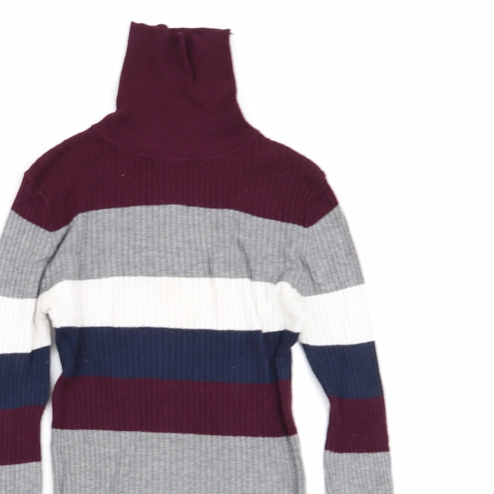Primark Womens Multicoloured Striped  Basic T-Shirt Size 10