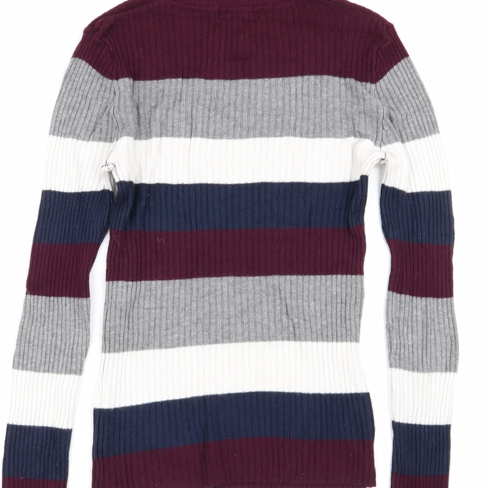 Primark Womens Multicoloured Striped  Basic T-Shirt Size 10