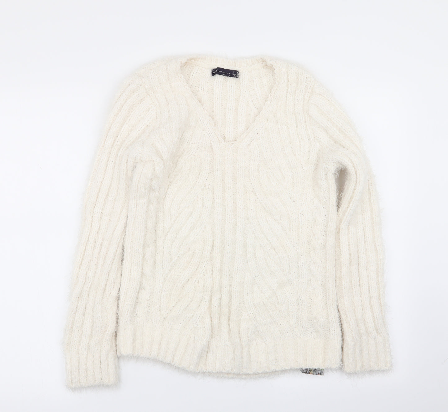 M&S Womens White   Pullover Jumper Size S