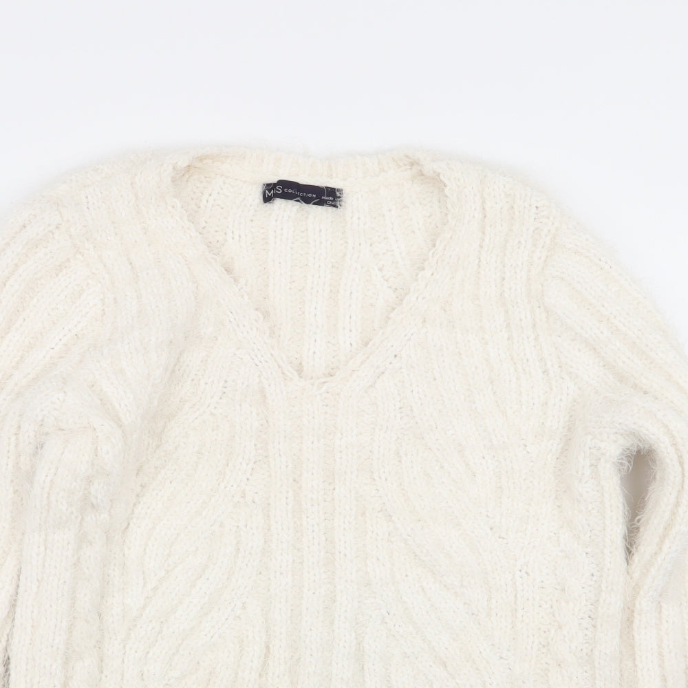 M&S Womens White   Pullover Jumper Size S