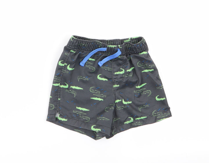 Preworn Boys Grey Animal Print Capri Trousers Size 12-18 Months - shorts