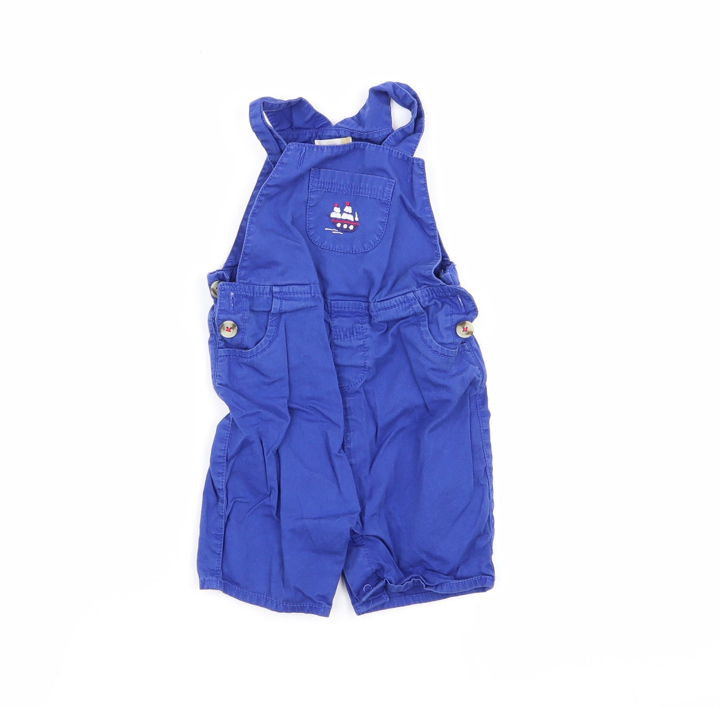 John Lewis Boys Blue   Dungaree One-Piece Size 12-18 Months