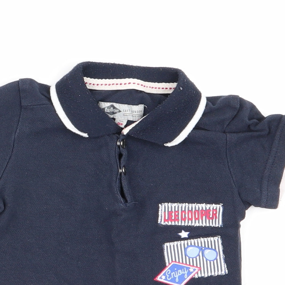 Lee Cooper Boys Blue   Basic Polo Size 18-24 Months