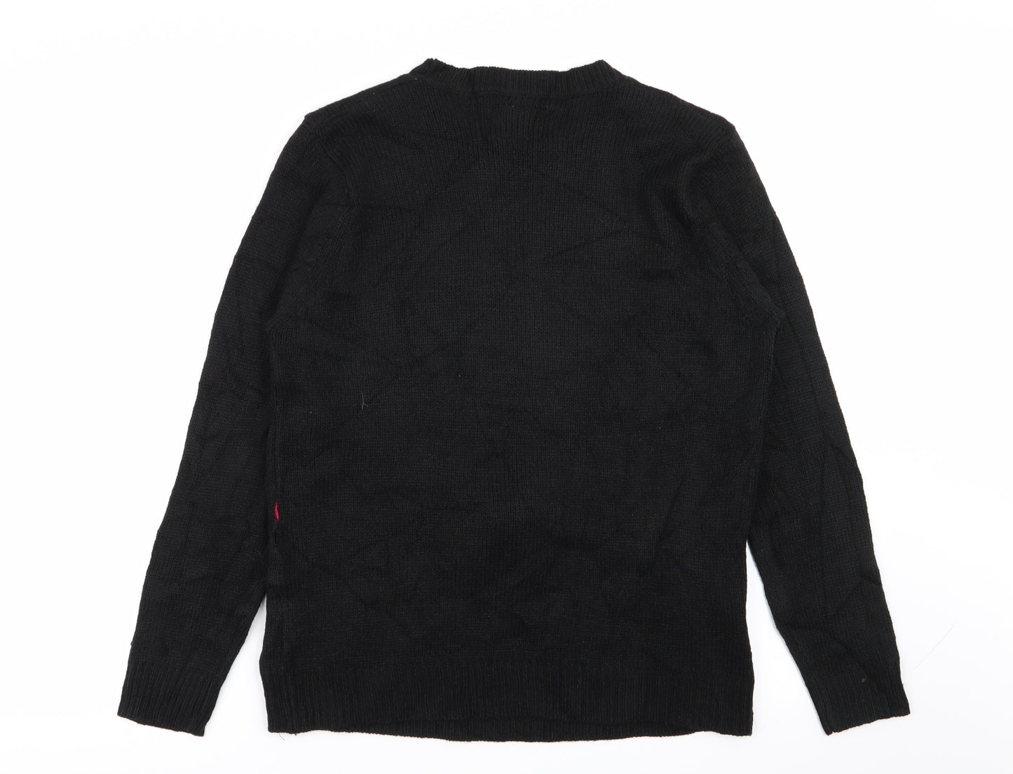 Select Womens Black Animal Print  Pullover Jumper Size 14  - christmas