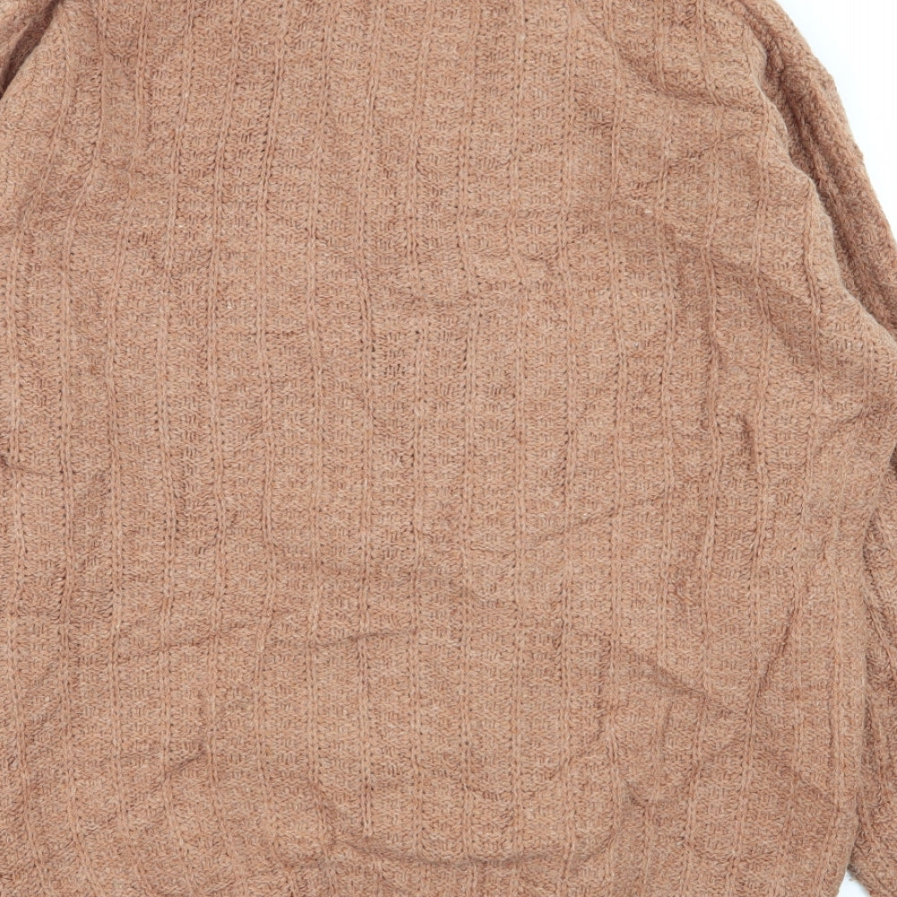 flintoff Mens Brown   Cardigan Jumper Size XL