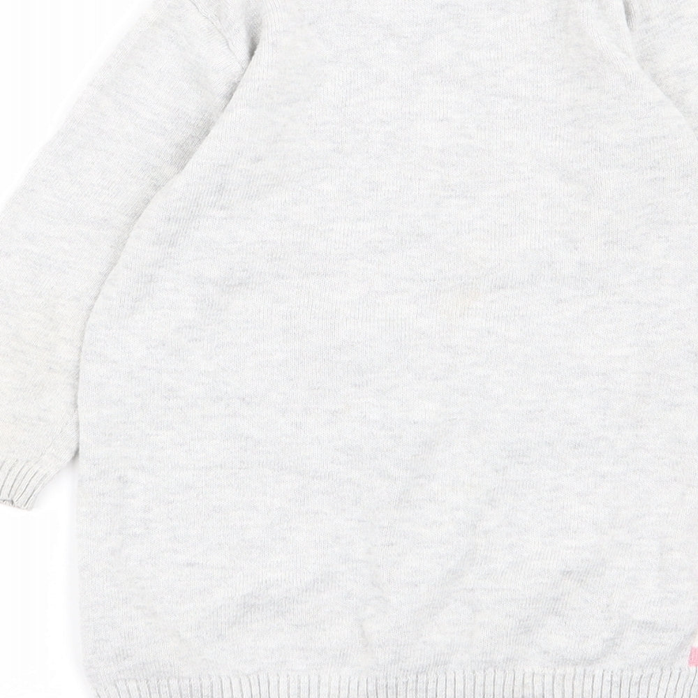 Primark Girls Grey Striped  Jumper Dress  Size 12-18 Months