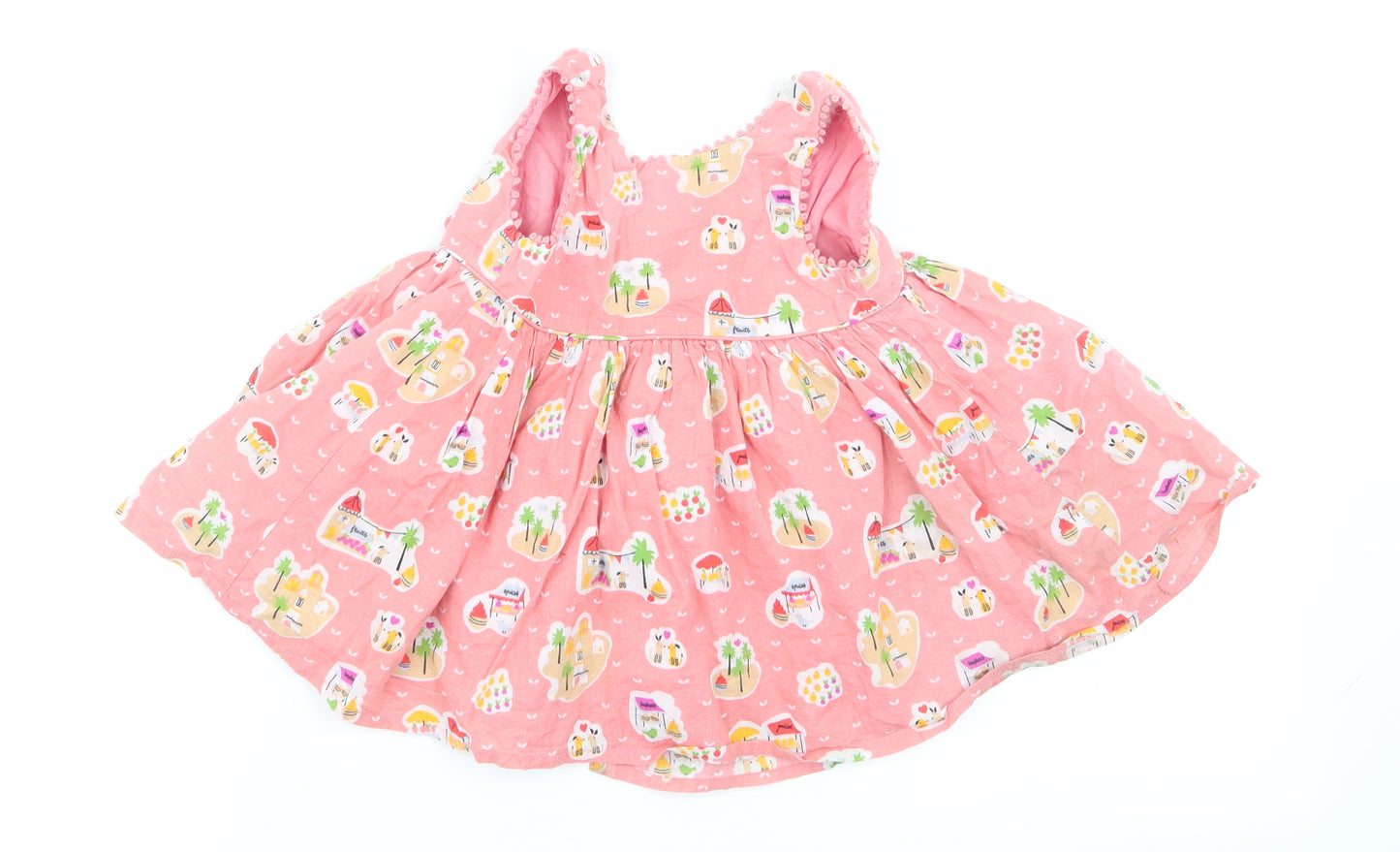 M&S Girls Pink Geometric  Fit & Flare  Size 3-6 Months