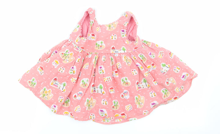 M&S Girls Pink Geometric  Fit & Flare  Size 3-6 Months