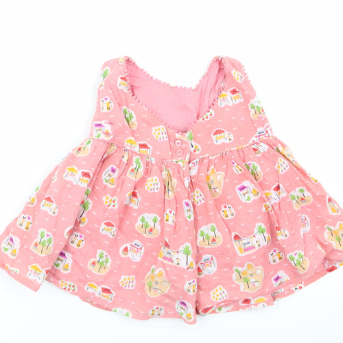 M&S Girls Pink Geometric  Fit & Flare  Size 3-6 Months