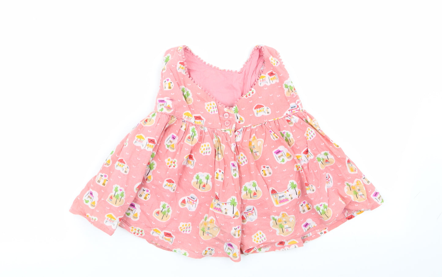 M&S Girls Pink Geometric  Fit & Flare  Size 3-6 Months