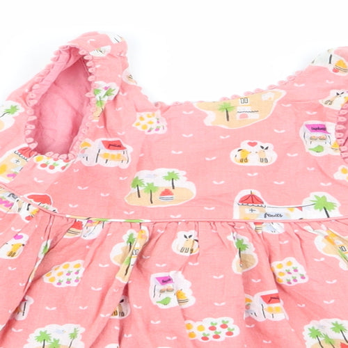 M&S Girls Pink Geometric  Fit & Flare  Size 3-6 Months