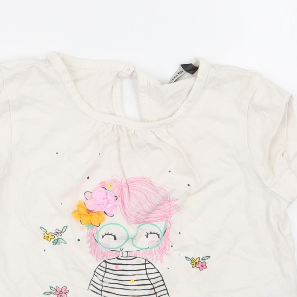 Asda George Girls White   Basic T-Shirt Size 2-3 Years