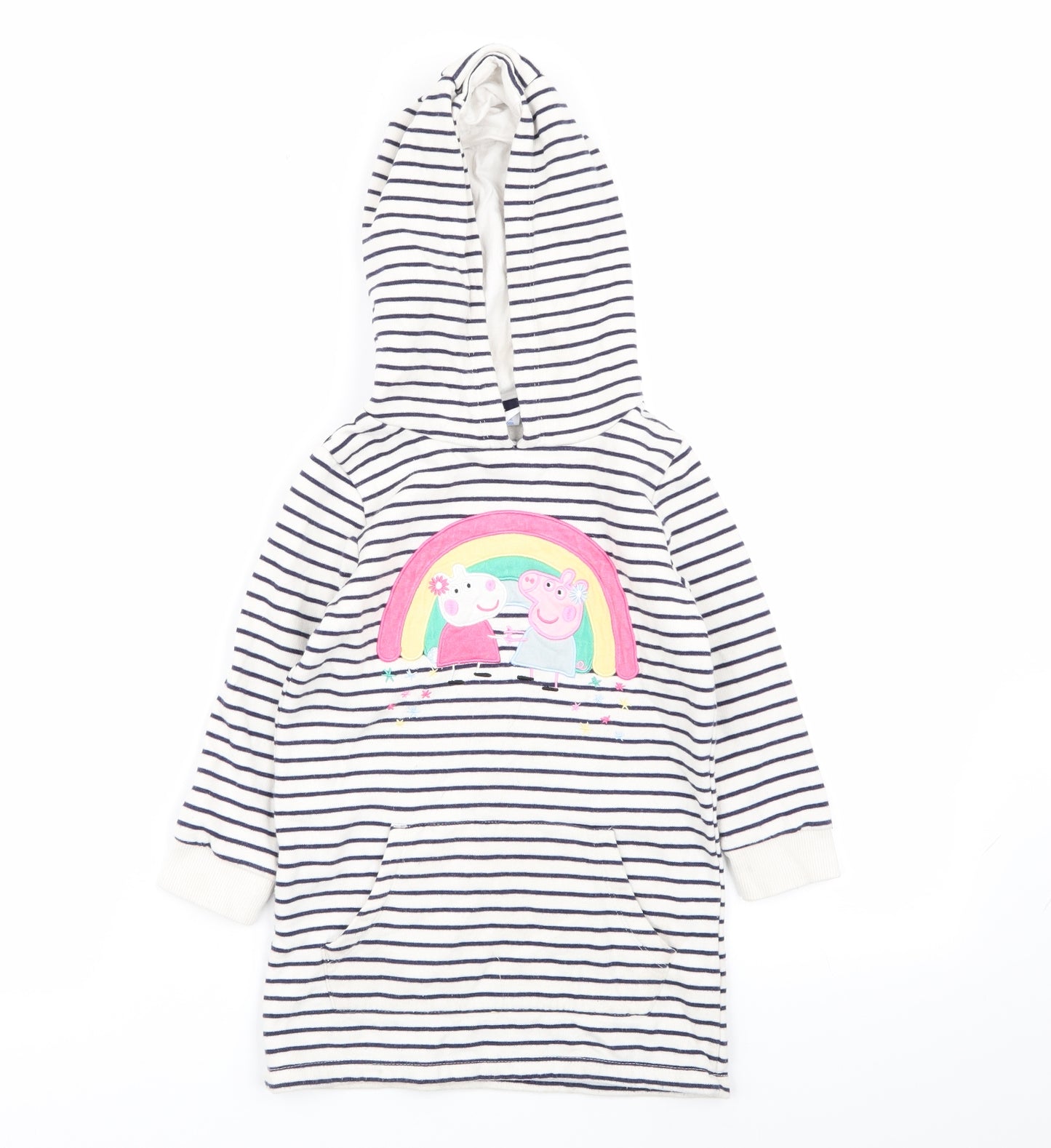 Peppa Pig Girls Multicoloured Striped  Jumper Dress  Size 3-4 Years