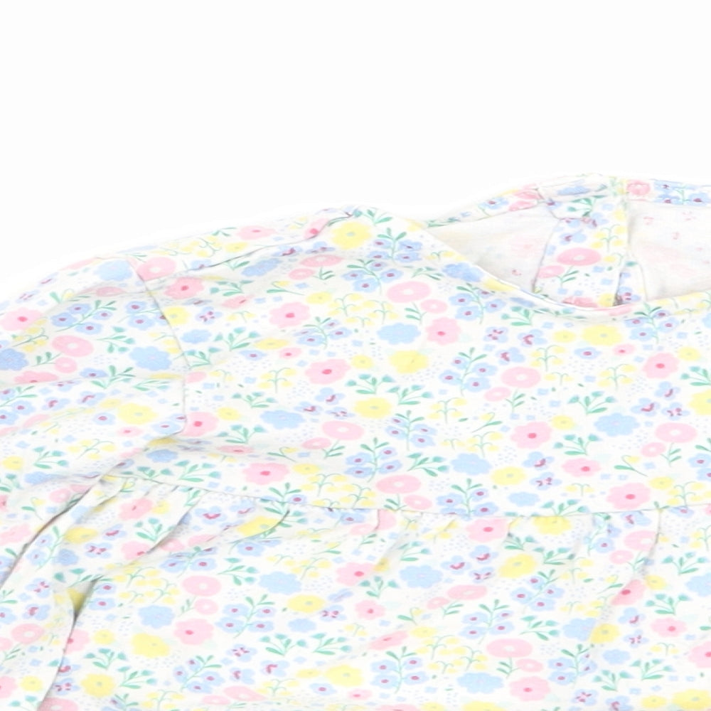 M&S Girls Multicoloured Floral  Basic T-Shirt Size 18-24 Months