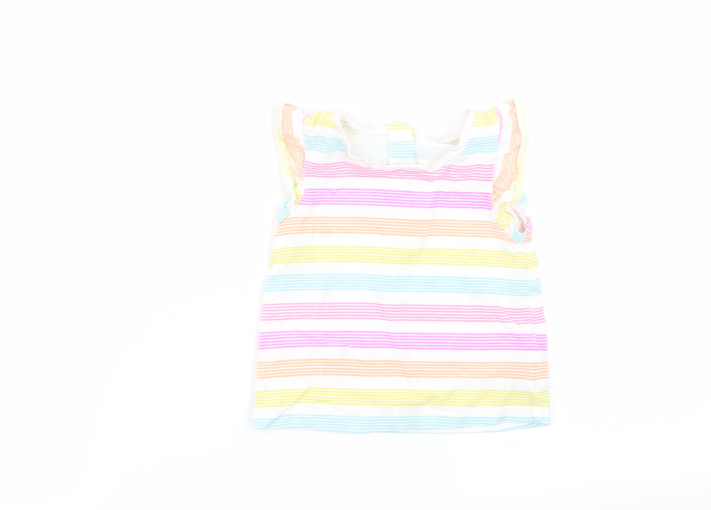 m Girls Multicoloured Striped  Basic Tank Size 18-24 Months