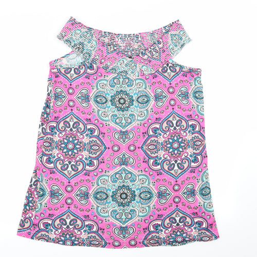 be you Womens Multicoloured Geometric  Basic Tank Size 8