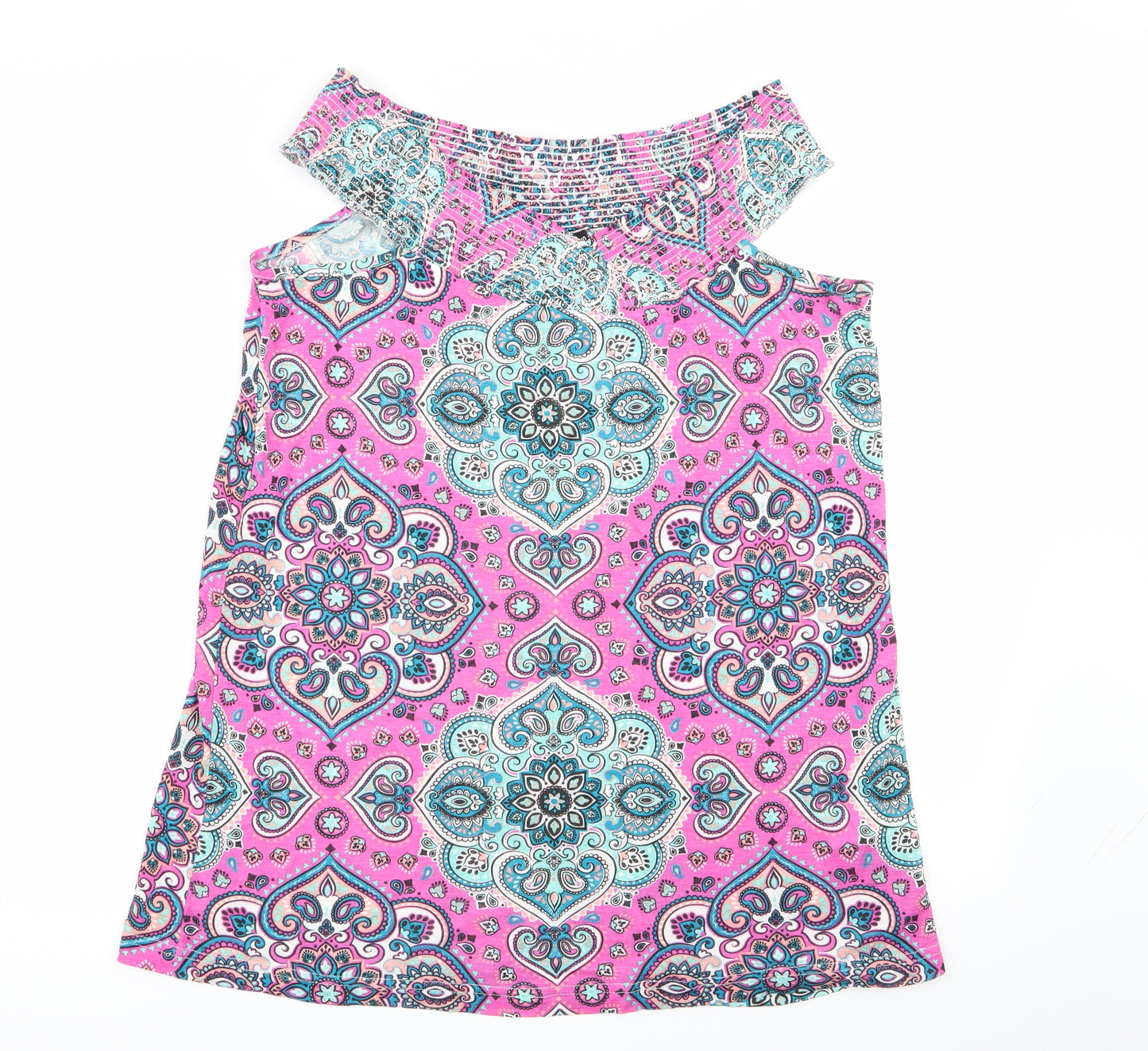 be you Womens Multicoloured Geometric  Basic Tank Size 8