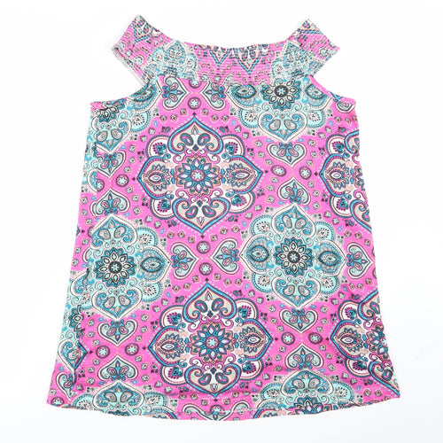 be you Womens Multicoloured Geometric  Basic Tank Size 8