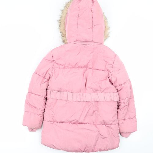 Primark Girls Pink   Parka Coat Size 7-8 Years