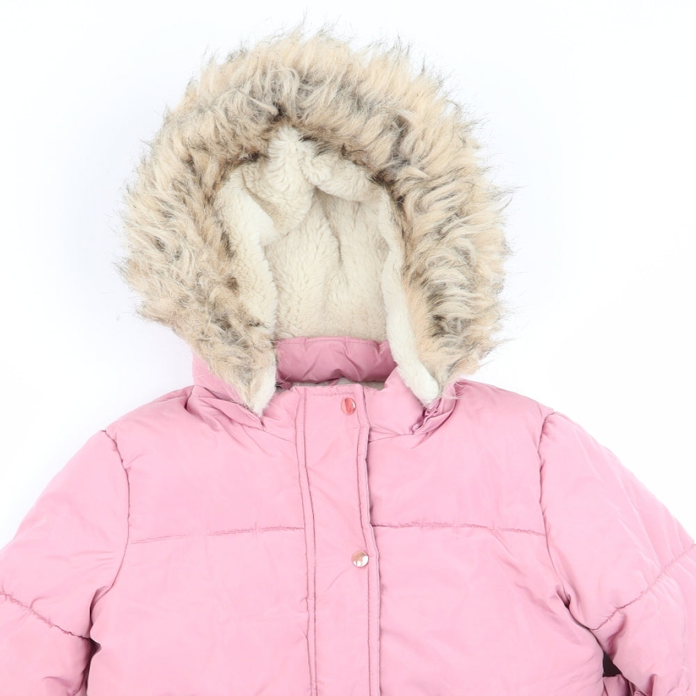Primark Girls Pink   Parka Coat Size 7-8 Years