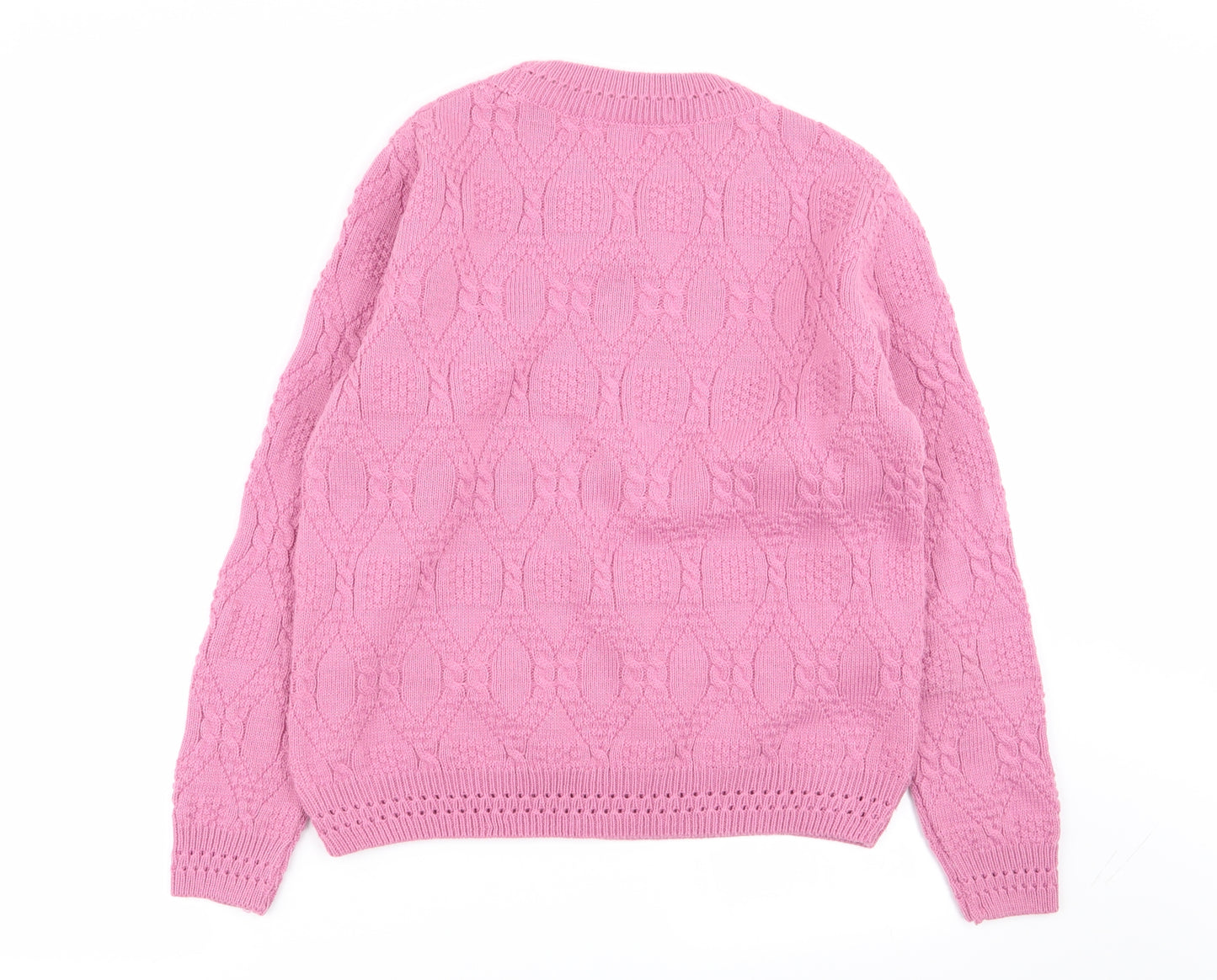 Beaumonde Womens Pink Geometric  Pullover Jumper Size 14