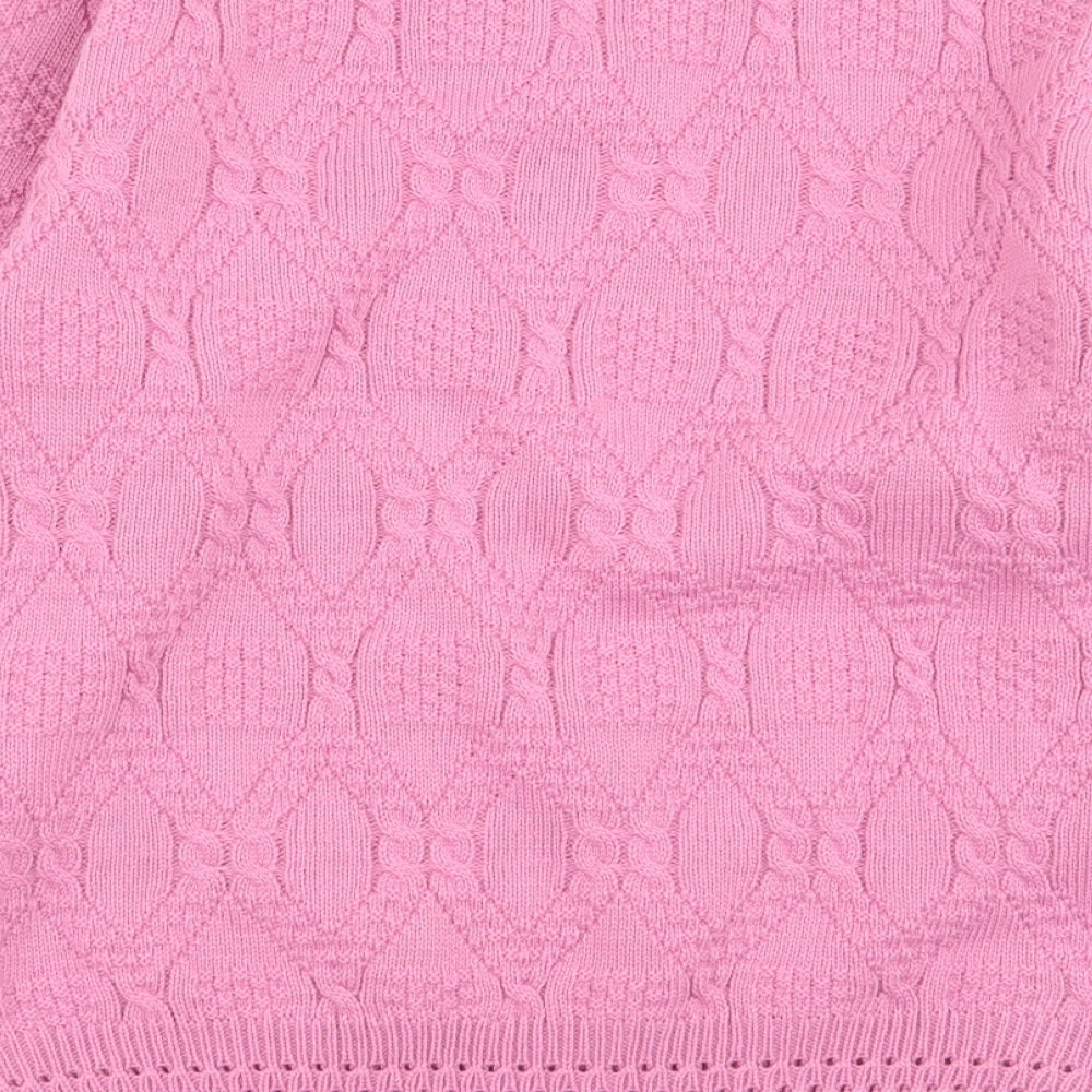Beaumonde Womens Pink Geometric  Pullover Jumper Size 14