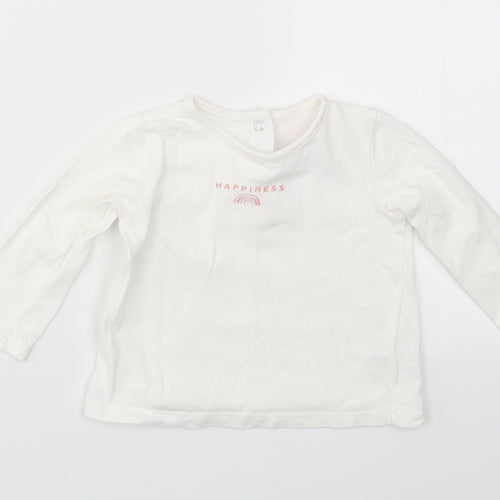 F&F Girls White   Basic T-Shirt Size 6-9 Months
