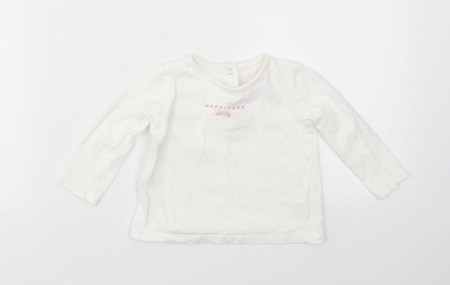 F&F Girls White   Basic T-Shirt Size 6-9 Months