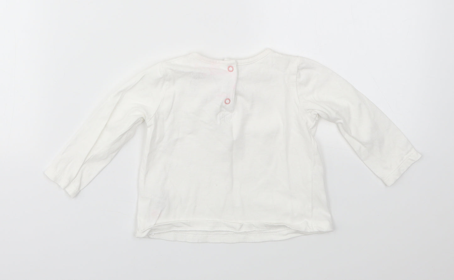 F&F Girls White   Basic T-Shirt Size 6-9 Months