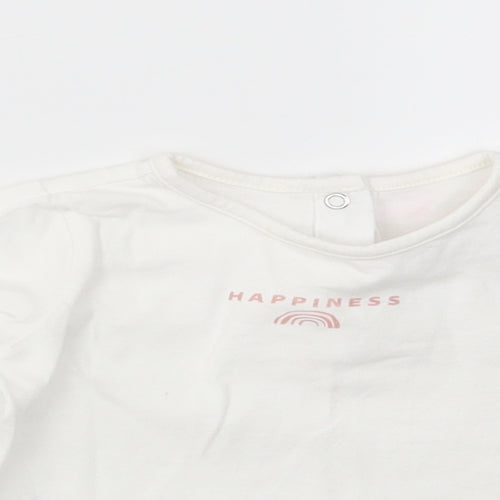 F&F Girls White   Basic T-Shirt Size 6-9 Months