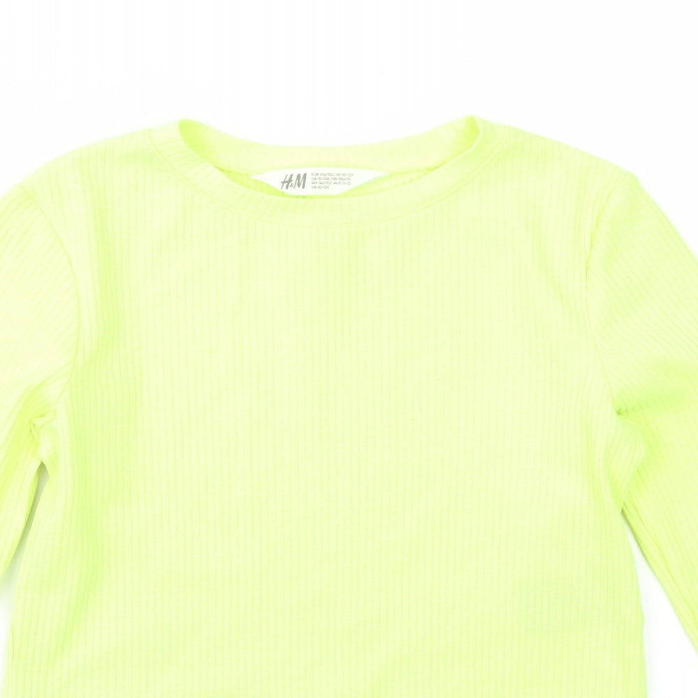 H&M Girls Yellow   Basic T-Shirt Size 11-12 Years
