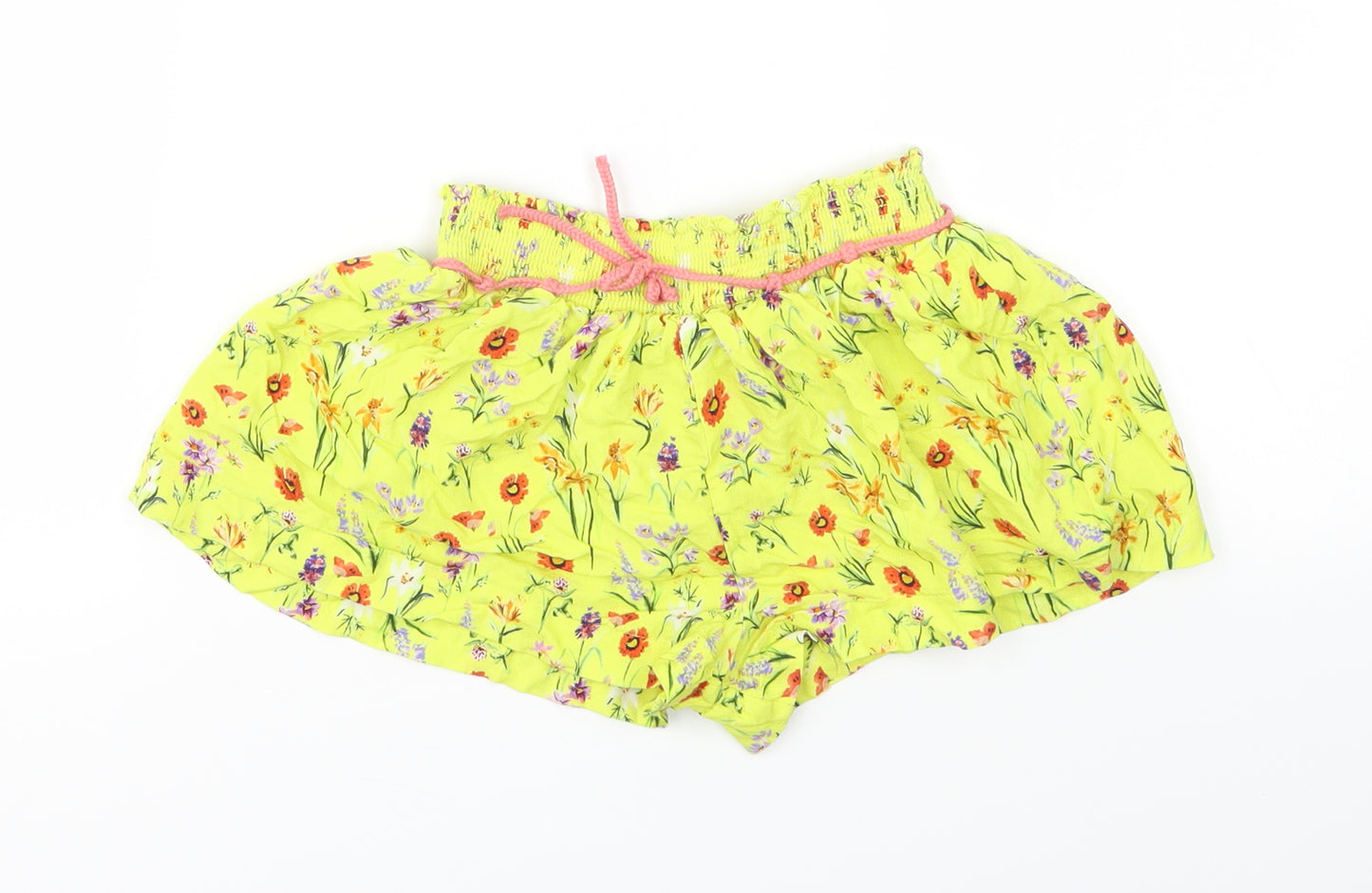 NEXT Girls Yellow Floral  Cut-Off Shorts Size 4-5 Years