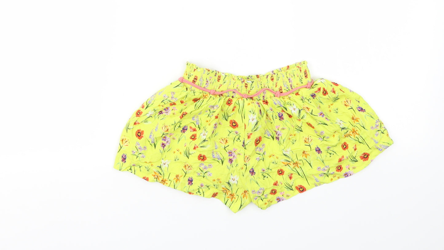 NEXT Girls Yellow Floral  Cut-Off Shorts Size 4-5 Years
