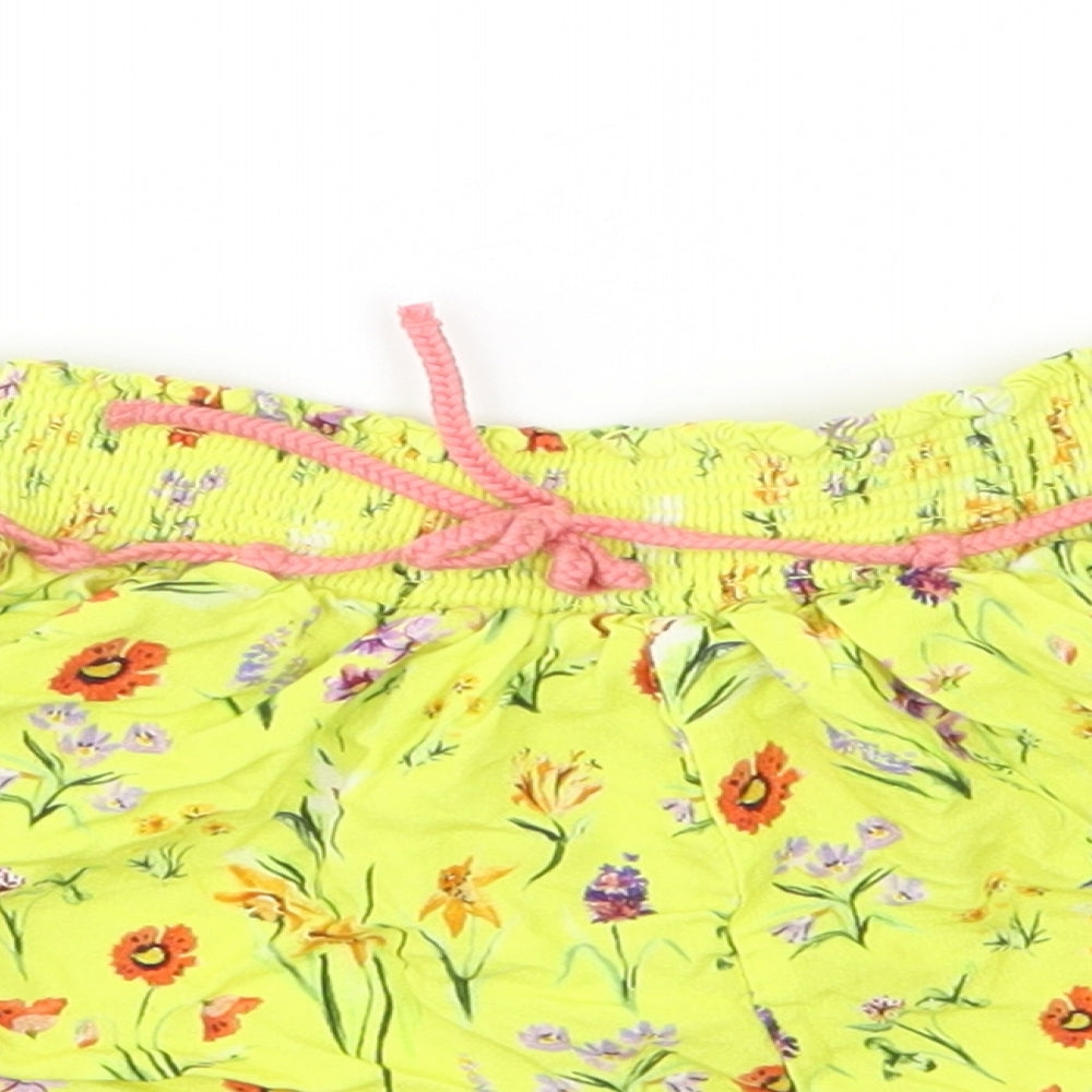 NEXT Girls Yellow Floral  Cut-Off Shorts Size 4-5 Years