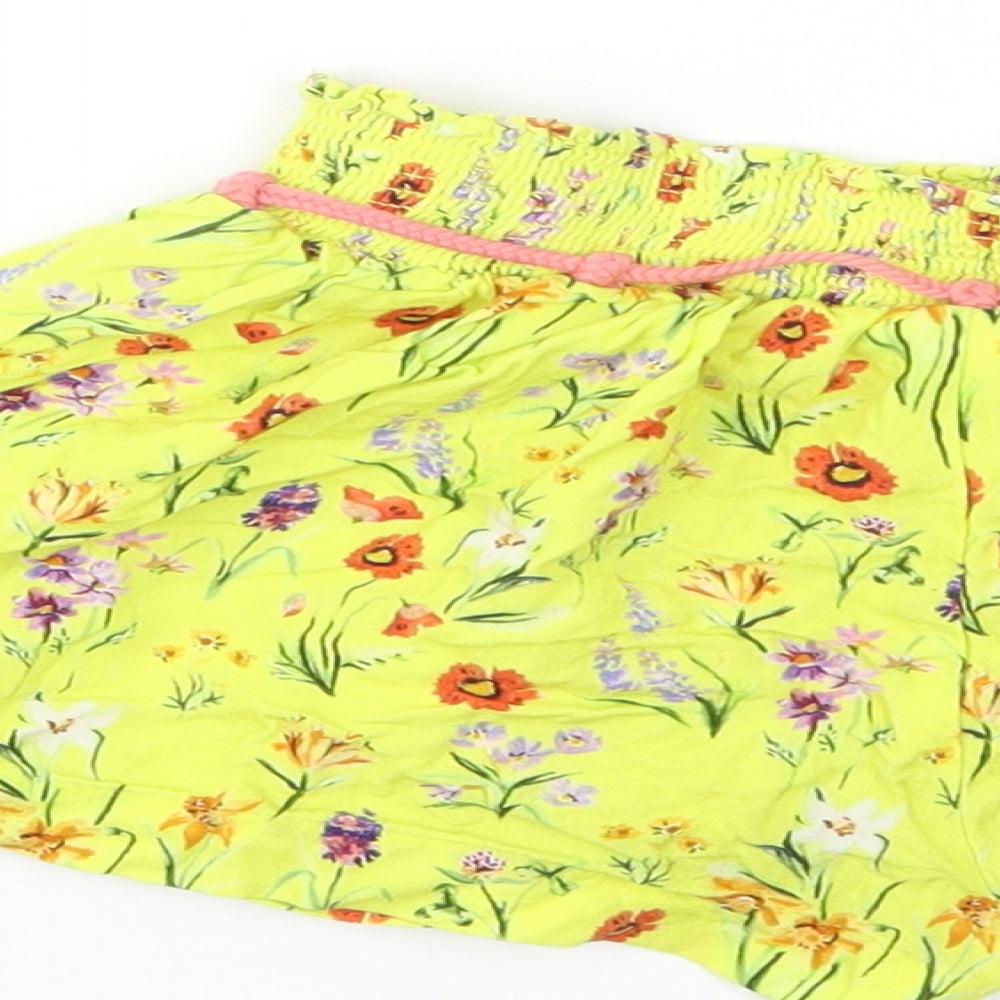 NEXT Girls Yellow Floral  Cut-Off Shorts Size 4-5 Years