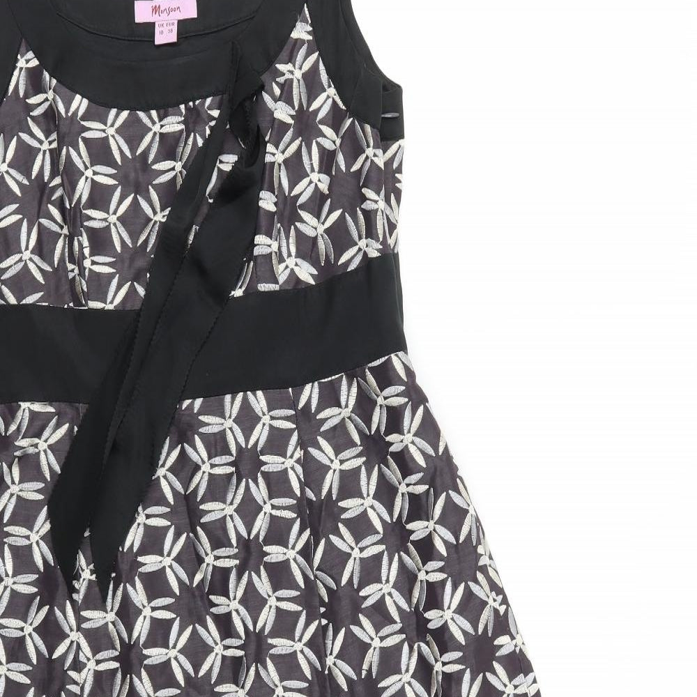 Monsoon Womens Multicoloured Geometric  Fit & Flare  Size 10