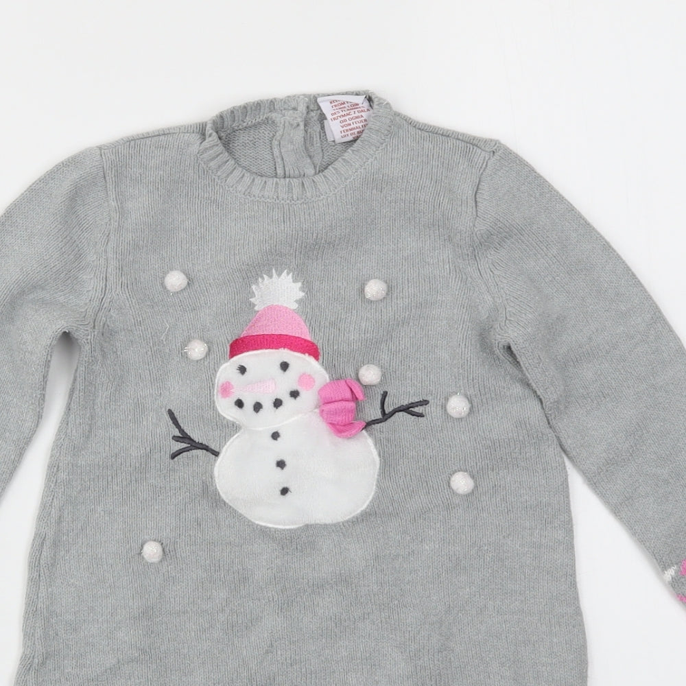 Bapster Girls Grey   Jumper Dress  Size 2 Years