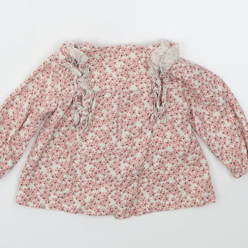 M&S Girls Pink Floral  Fit & Flare  Size 6-9 Months