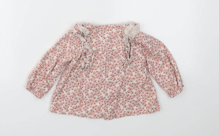 M&S Girls Pink Floral Fit & Flare Size 6-9 Months