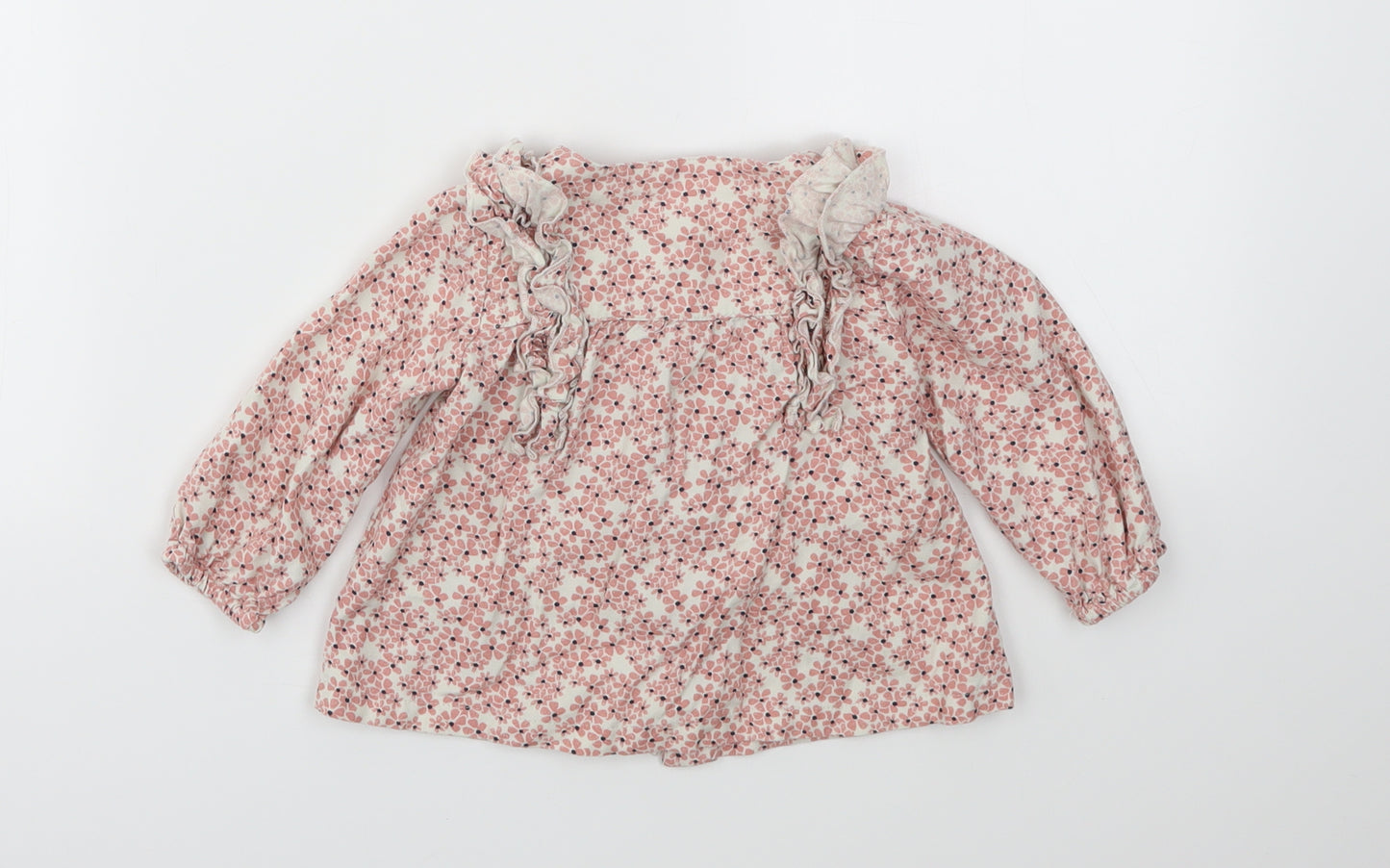 M&S Girls Pink Floral  Fit & Flare  Size 6-9 Months