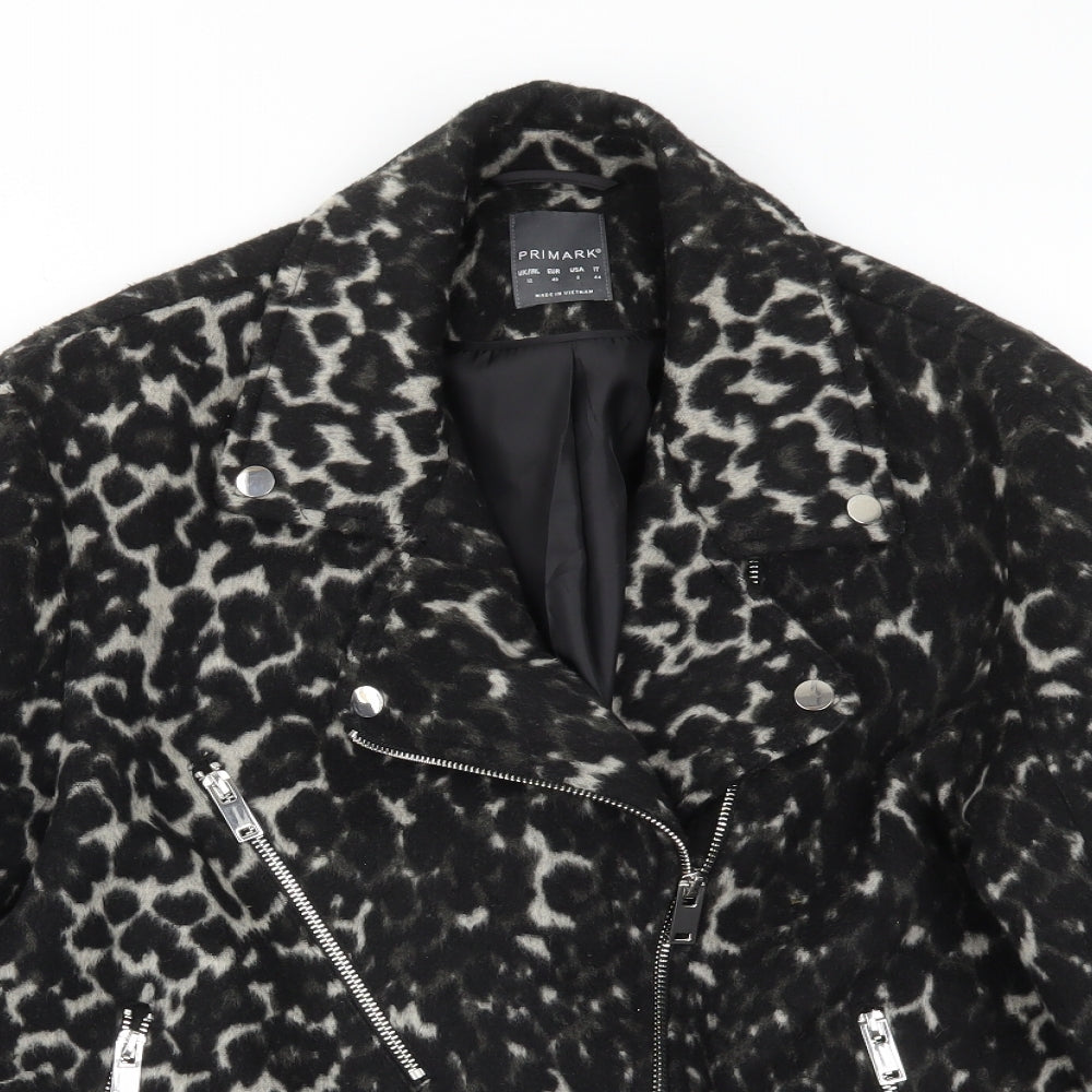 Primark Womens Black Camouflage  Jacket Coat Size 12