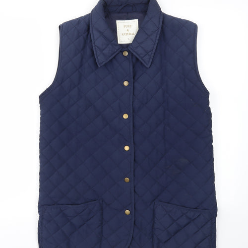 Pure & Natural Womens Blue   Gilet Coat Size S
