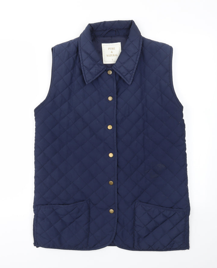 Pure & Natural Womens Blue   Gilet Coat Size S