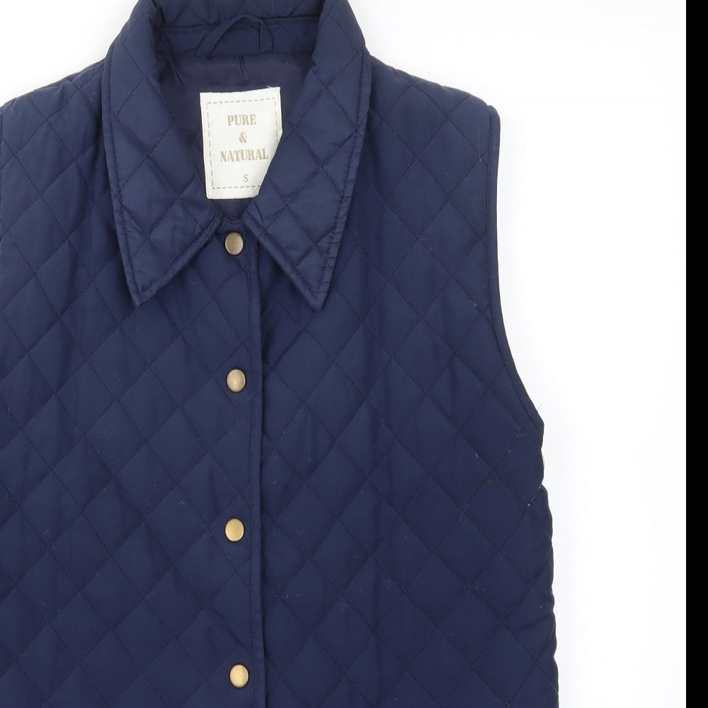 Pure & Natural Womens Blue   Gilet Coat Size S