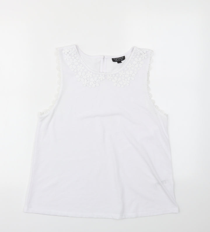 Topshop Womens White   Basic T-Shirt Size 12