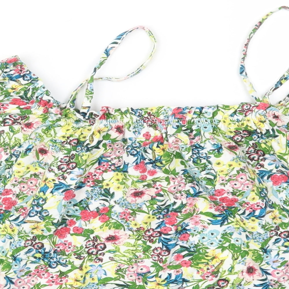 H&M Womens Multicoloured Floral  Basic T-Shirt Size S
