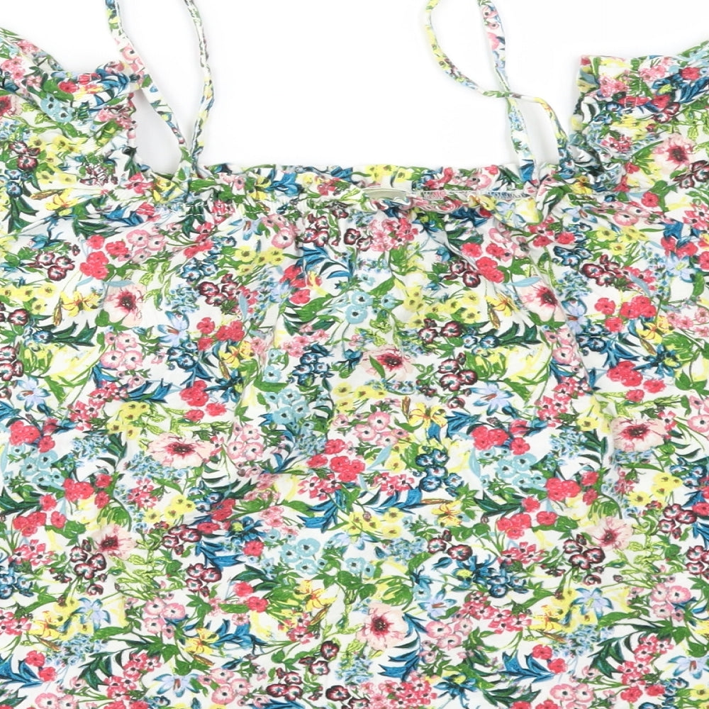 H&M Womens Multicoloured Floral  Basic T-Shirt Size S