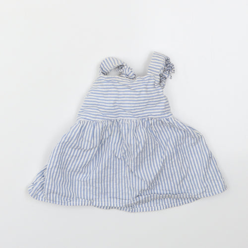 F&F Girls Blue Striped  Fit & Flare  Size 12-18 Months